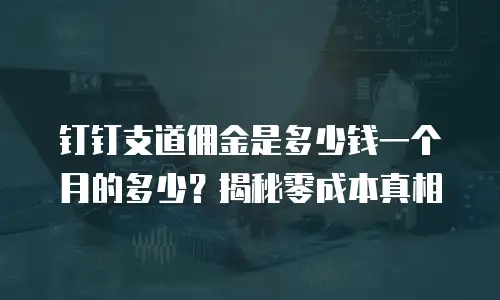 钉钉支道佣金是多少钱一个月的多少？揭秘零成本真相