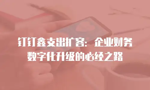 钉钉鑫支出扩容：企业财务数字化升级的必经之路