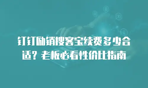钉钉励销搜客宝续费多少合适？老板必看性价比指南