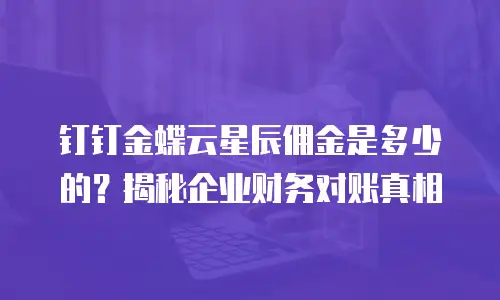 钉钉金蝶云星辰佣金是多少的？揭秘企业财务对账真相