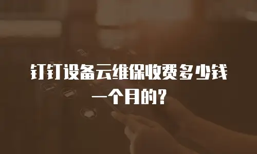 钉钉设备云维保收费多少钱一个月的？