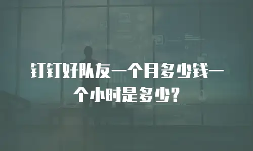钉钉好队友一个月多少钱一个小时是多少？