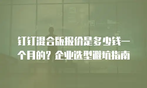钉钉混合版报价是多少钱一个月的？企业选型避坑指南