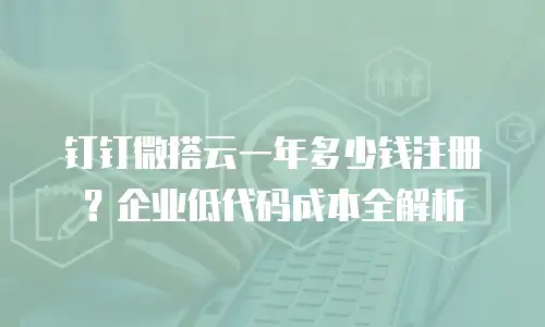 钉钉微搭云一年多少钱注册？企业低代码成本全解析
