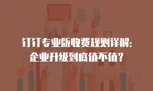 钉钉专业版收费规则详解：企业升级到底值不值？
