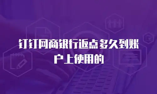 钉钉网商银行返点多久到账户上使用的