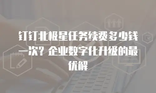 钉钉北极星任务续费多少钱一次？企业数字化升级的最优解