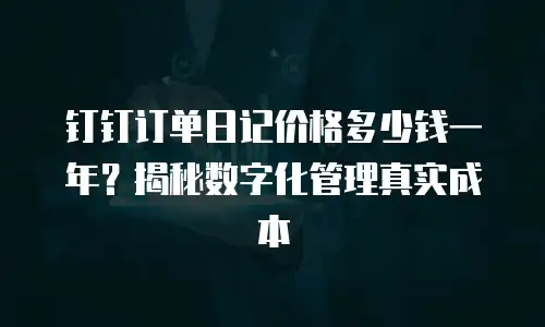 钉钉订单日记价格多少钱一年？揭秘数字化管理真实成本