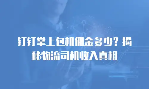 钉钉掌上包机佣金多少？揭秘物流司机收入真相
