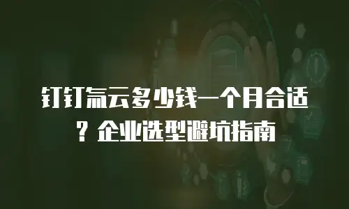 钉钉氚云多少钱一个月合适？企业选型避坑指南