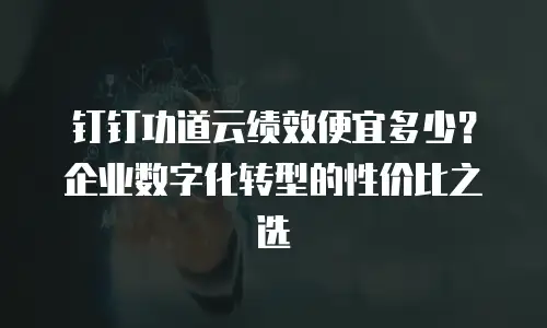 钉钉功道云绩效便宜多少？企业数字化转型的性价比之选