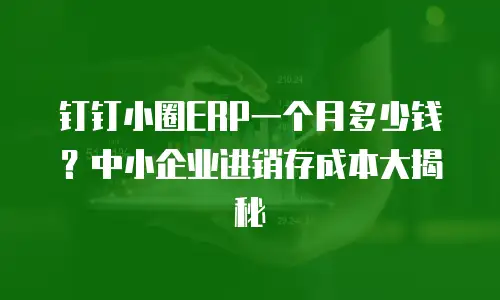 钉钉小圈ERP一个月多少钱？中小企业进销存成本大揭秘
