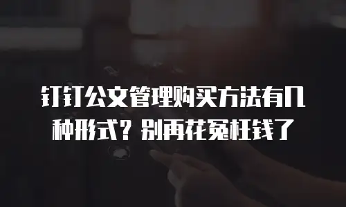 钉钉公文管理购买方法有几种形式？别再花冤枉钱了