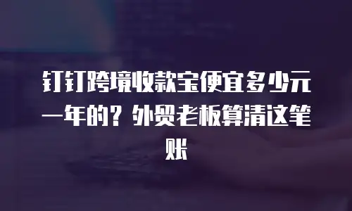 钉钉跨境收款宝便宜多少元一年的？外贸老板算清这笔账