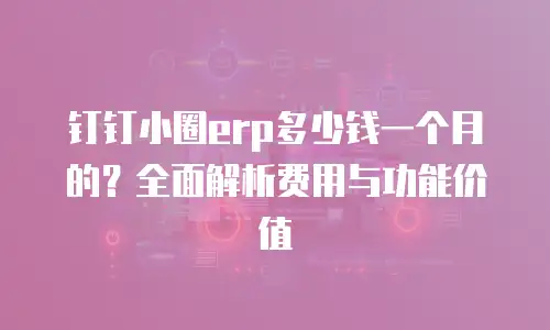 钉钉小圈erp多少钱一个月的？全面解析费用与功能价值