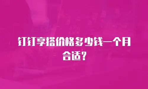 钉钉享搭价格多少钱一个月合适？