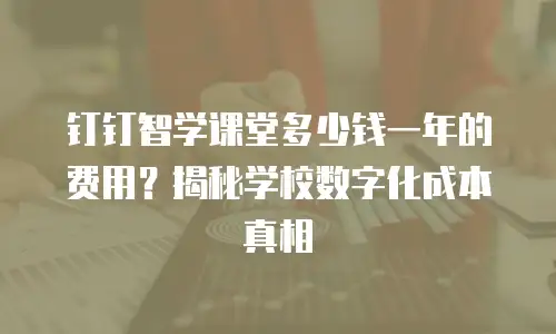 钉钉智学课堂多少钱一年的费用？揭秘学校数字化成本真相