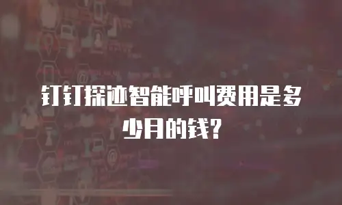 钉钉探迹智能呼叫费用是多少月的钱？