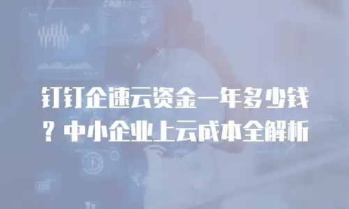 钉钉企速云资金一年多少钱？中小企业上云成本全解析
