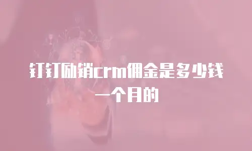 钉钉励销crm佣金是多少钱一个月的