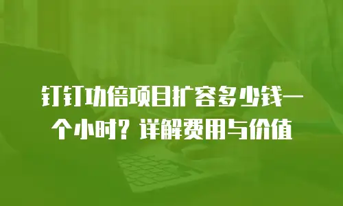 钉钉功倍项目扩容多少钱一个小时？详解费用与价值