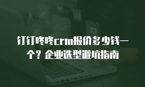 钉钉咚咚crm报价多少钱一个？企业选型避坑指南