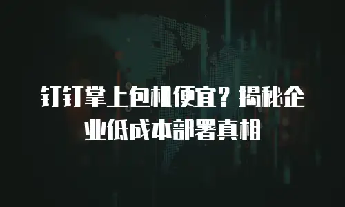 钉钉掌上包机便宜？揭秘企业低成本部署真相