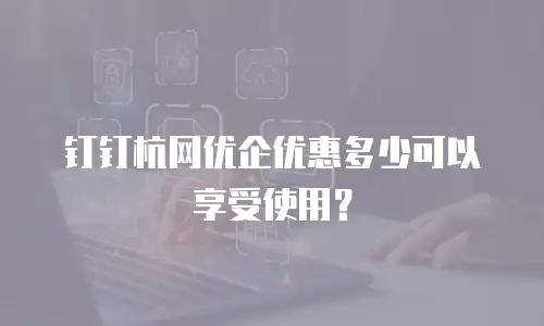 钉钉杭网优企优惠多少可以享受使用？