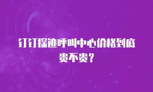 钉钉探迹呼叫中心价格到底贵不贵？