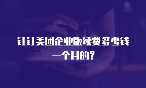 钉钉美团企业版续费多少钱一个月的？