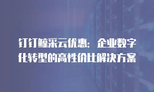 钉钉鲸采云优惠：企业数字化转型的高性价比解决方案