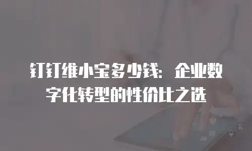 钉钉维小宝多少钱：企业数字化转型的性价比之选