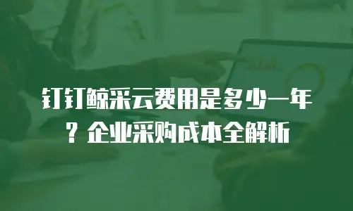 钉钉鲸采云费用是多少一年？企业采购成本全解析