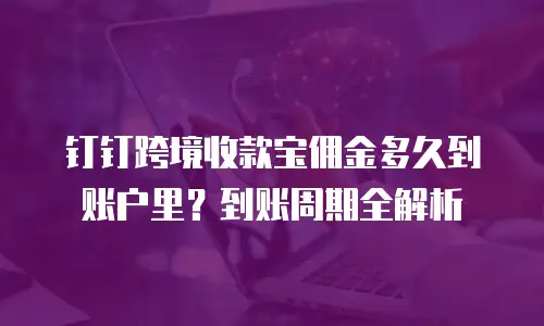 钉钉跨境收款宝佣金多久到账户里？到账周期全解析
