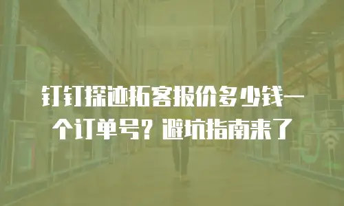 钉钉探迹拓客报价多少钱一个订单号？避坑指南来了