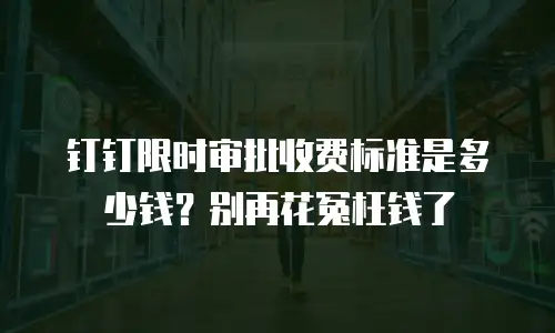 钉钉限时审批收费标准是多少钱？别再花冤枉钱了