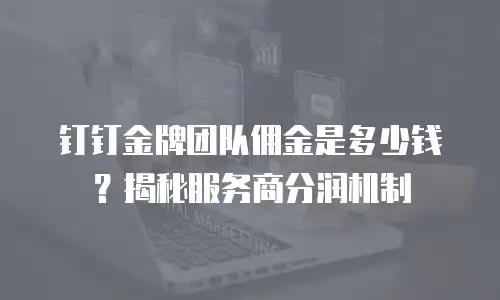 钉钉金牌团队佣金是多少钱？揭秘服务商分润机制