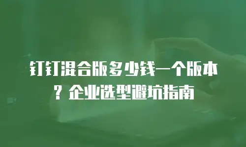 钉钉混合版多少钱一个版本？企业选型避坑指南