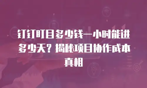 钉钉盯目多少钱一小时能进多少天？揭秘项目协作成本真相