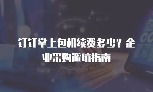 钉钉掌上包机续费多少？企业采购避坑指南
