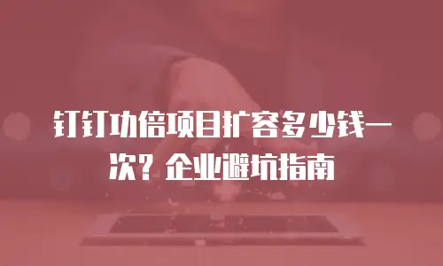 钉钉功倍项目扩容多少钱一次？企业避坑指南