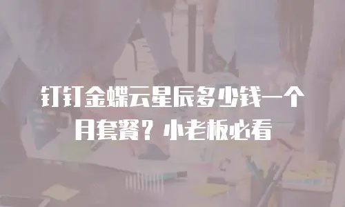 钉钉金蝶云星辰多少钱一个月套餐？小老板必看