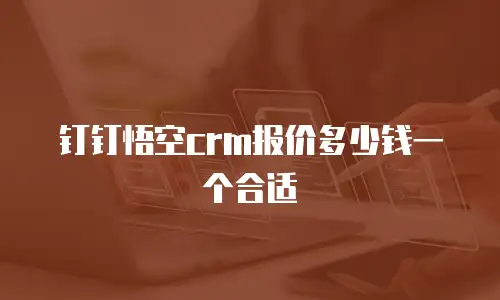 钉钉悟空crm报价多少钱一个合适