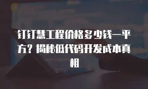 钉钉慧工程价格多少钱一平方？揭秘低代码开发成本真相