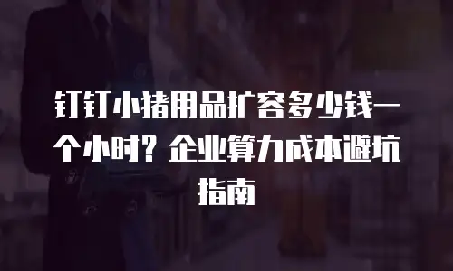 钉钉小猪用品扩容多少钱一个小时？企业算力成本避坑指南