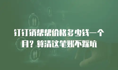 钉钉销帮帮价格多少钱一个月？算清这笔账不踩坑