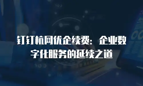钉钉杭网优企续费：企业数字化服务的延续之道