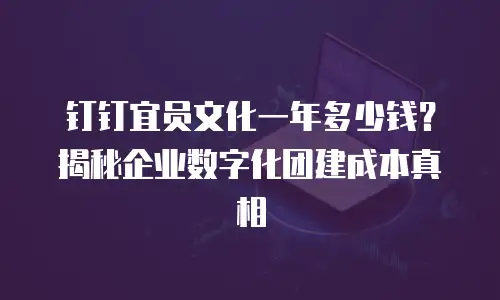钉钉宜员文化一年多少钱？揭秘企业数字化团建成本真相