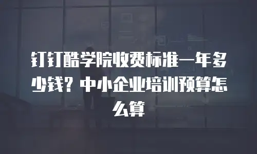 钉钉酷学院收费标准一年多少钱？中小企业培训预算怎么算