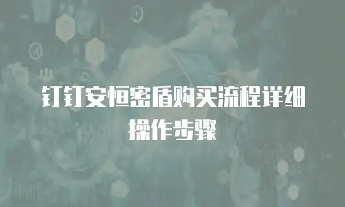 钉钉安恒密盾购买流程详细操作步骤